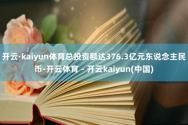 开云·kaiyun体育总投资额达376.3亿元东说念主民币-开云体育 - 开云kaiyun(中国)