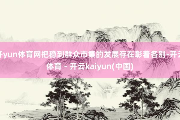开yun体育网把稳到群众市集的发展存在彰着各别-开云体育 - 开云kaiyun(中国)