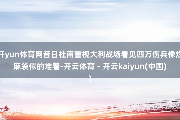 开yun体育网昔日杜南重视大利战场看见四万伤兵像烂麻袋似的堆着-开云体育 - 开云kaiyun(中国)