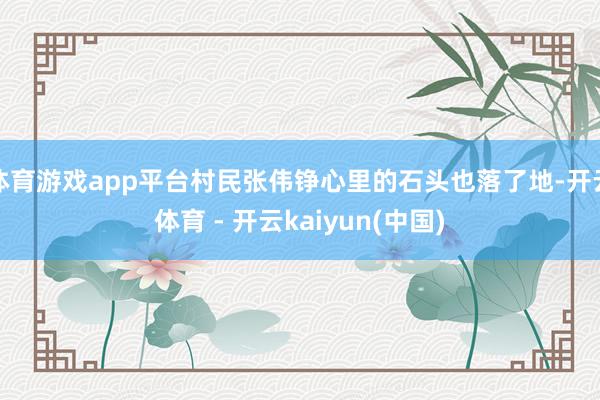 体育游戏app平台村民张伟铮心里的石头也落了地-开云体育 - 开云kaiyun(中国)