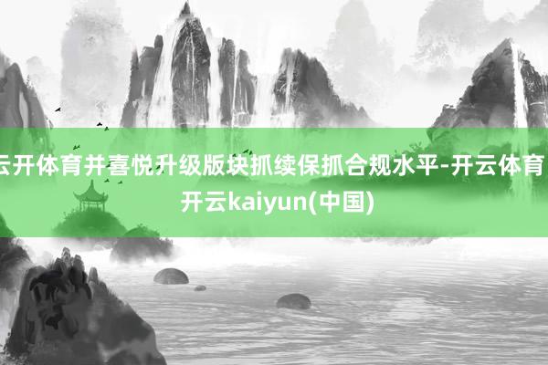 云开体育并喜悦升级版块抓续保抓合规水平-开云体育 - 开云kaiyun(中国)