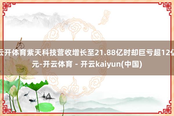 云开体育紫天科技营收增长至21.88亿时却巨亏超12亿元-开云体育 - 开云kaiyun(中国)